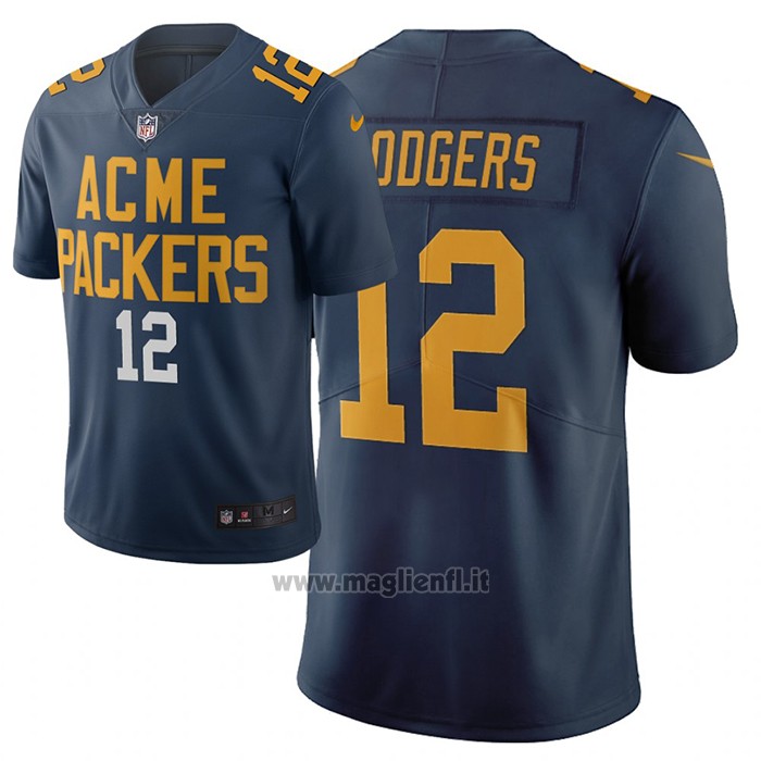 Maglia NFL Limited Green Bay Packers Aaron Rodgers Ciudad Edition Blu